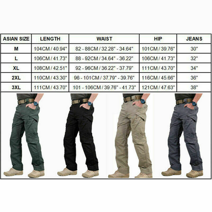 Men's Cargo Pants 100% Cotton Work Trousers Tactical Combat Outdoor Hiking Pant
