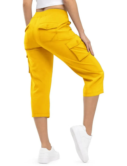 🔥Last day promotion🔥Women's Cargo Capris Lightweight Hiking Pants Shorts Cropped Cotton
