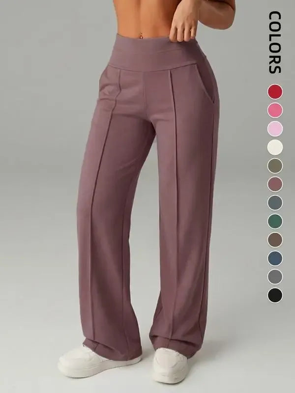Women's  Wide Leg High Waist Sporty Casual Sweatpants with Pockets
