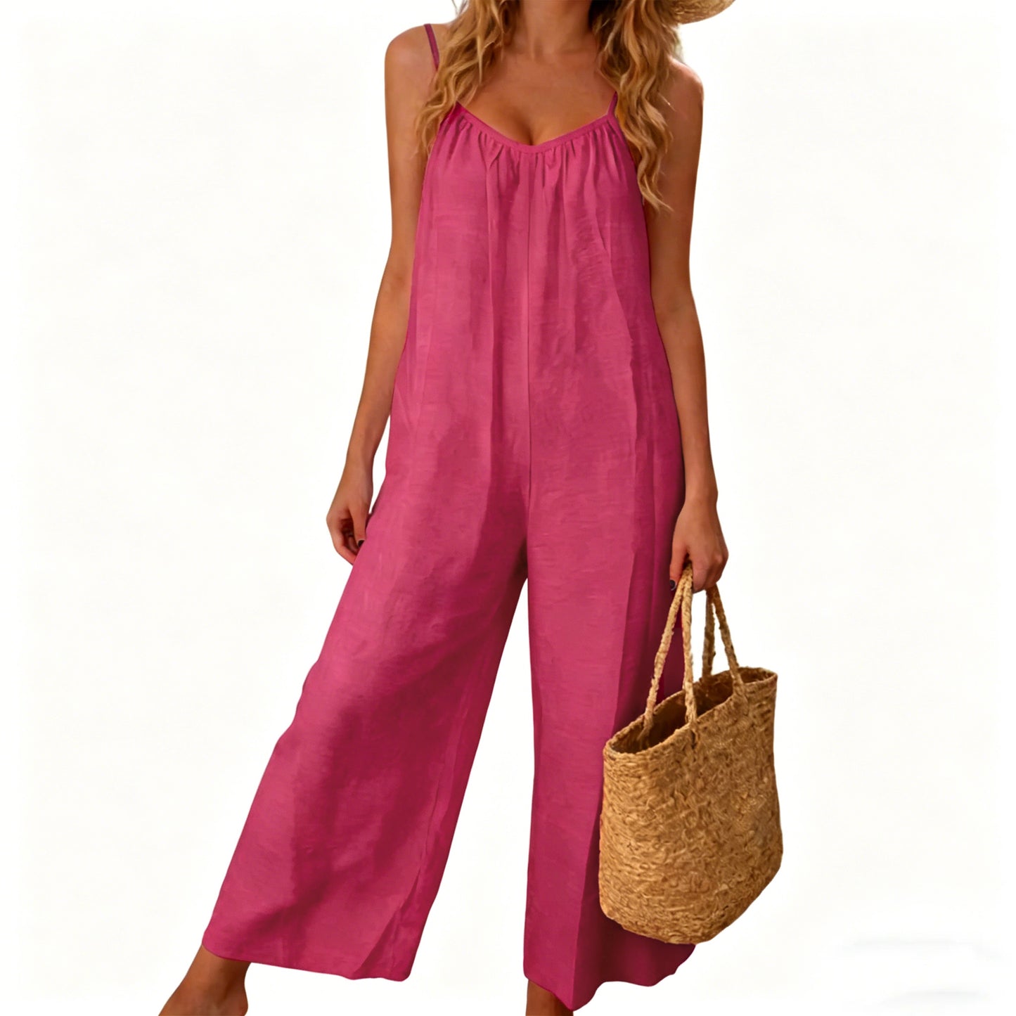 Women's Chic Basic Strappy Backless Spaghetti Strap Overalls