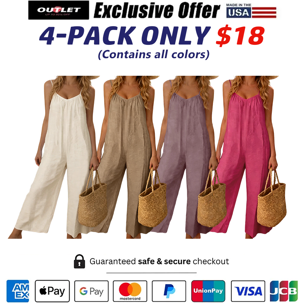 Women's Chic Basic Strappy Backless Spaghetti Strap Overalls