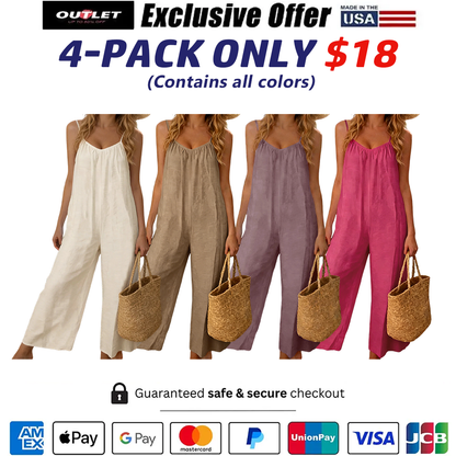 Women's Chic Basic Strappy Backless Spaghetti Strap Overalls