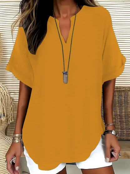 Women's Plain Short Sleeve Blouse