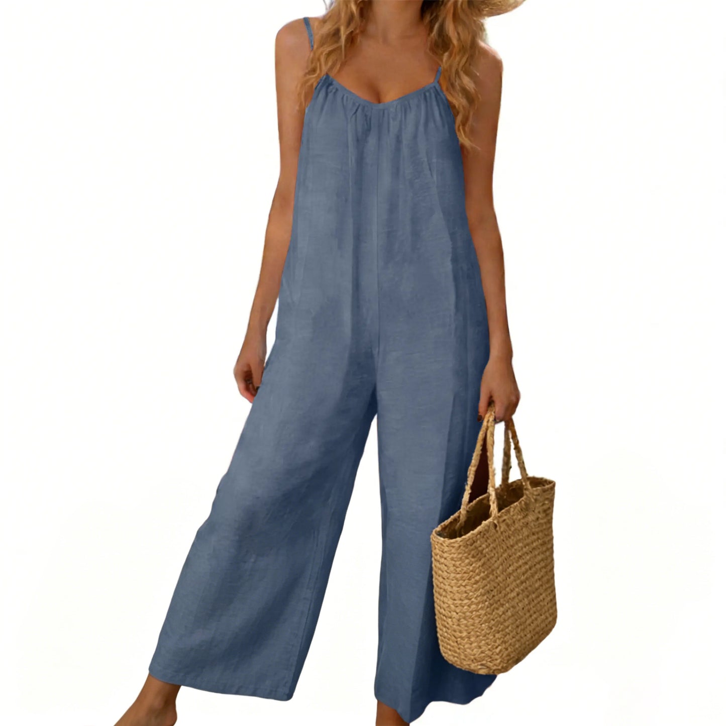 Women's Chic Basic Strappy Backless Spaghetti Strap Overalls