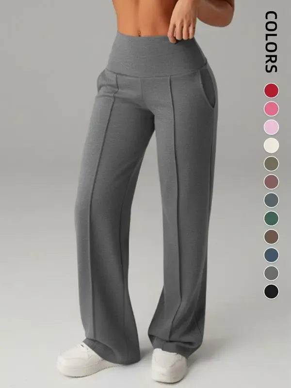 Women's  Wide Leg High Waist Sporty Casual Sweatpants with Pockets