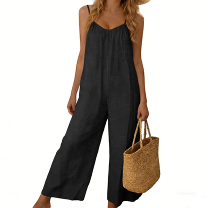 Women's Chic Basic Strappy Backless Spaghetti Strap Overalls