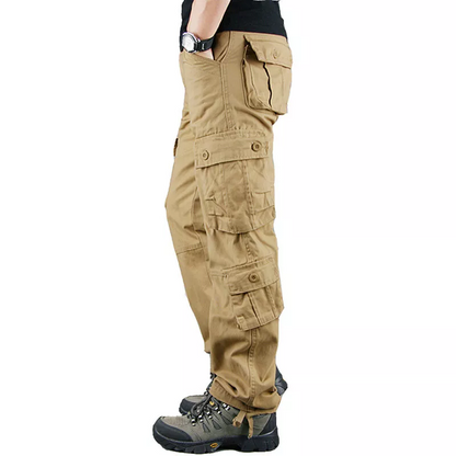 Men's Cargo Pants 100% Cotton Work Trousers Tactical Combat Outdoor Hiking Pant