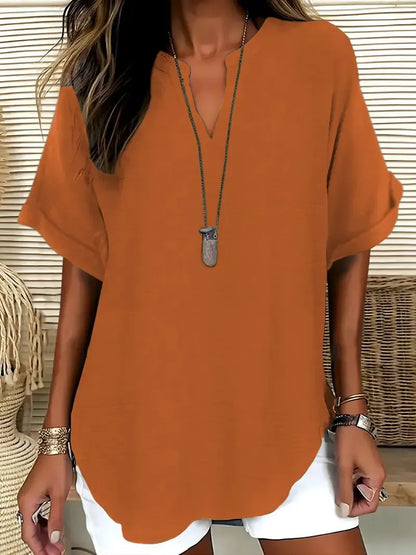 Women's Plain Short Sleeve Blouse