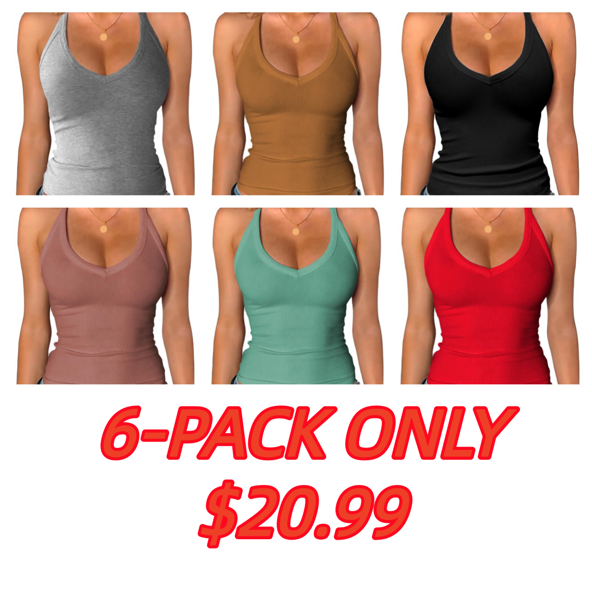 Jar of Love Women's Workout Tank Top with Built-in Shelf Bra-V-Neck Racerback Ribbed Cami for Gym, Yoga, Running