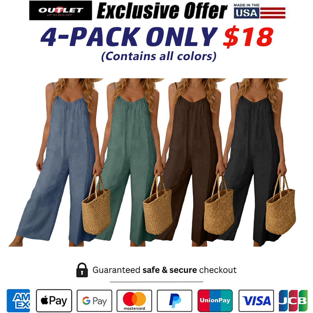 Women's Chic Basic Strappy Backless Spaghetti Strap Overalls
