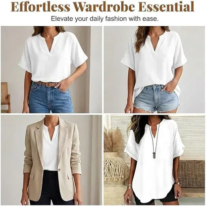 Women's Plain Short Sleeve Blouse