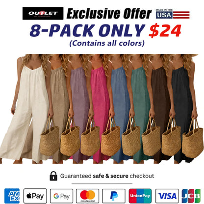 Women's Chic Basic Strappy Backless Spaghetti Strap Overalls