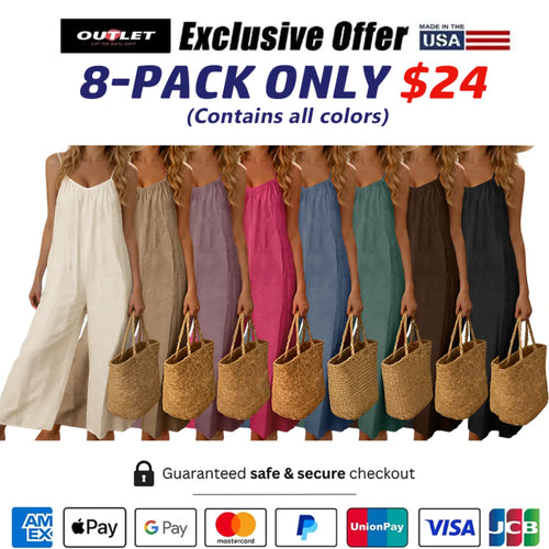 Women's Chic Basic Strappy Backless Spaghetti Strap Overalls