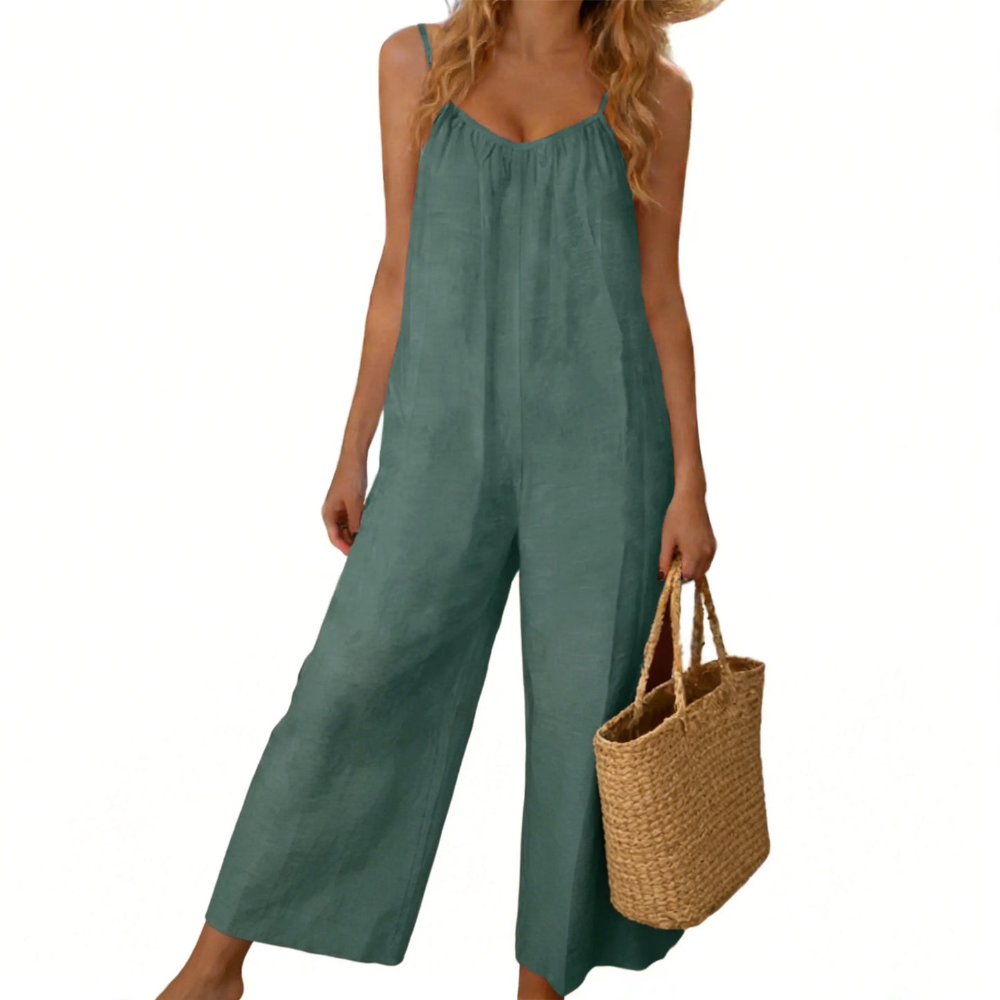 Women's Chic Basic Strappy Backless Spaghetti Strap Overalls