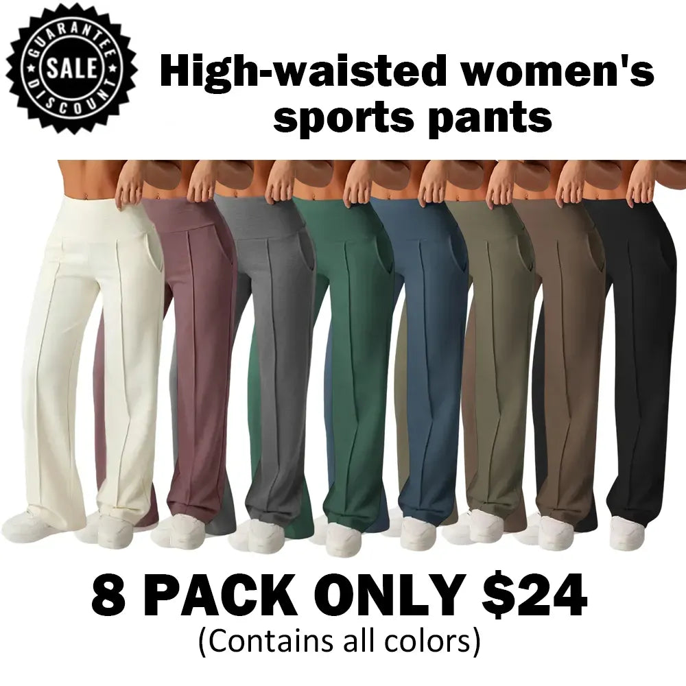 Women's  Wide Leg High Waist Sporty Casual Sweatpants with Pockets