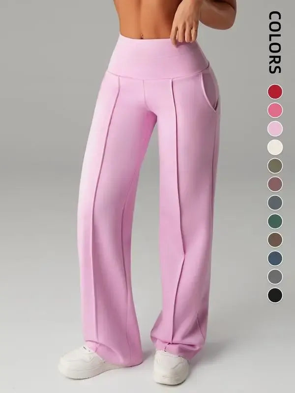 Women's  Wide Leg High Waist Sporty Casual Sweatpants with Pockets