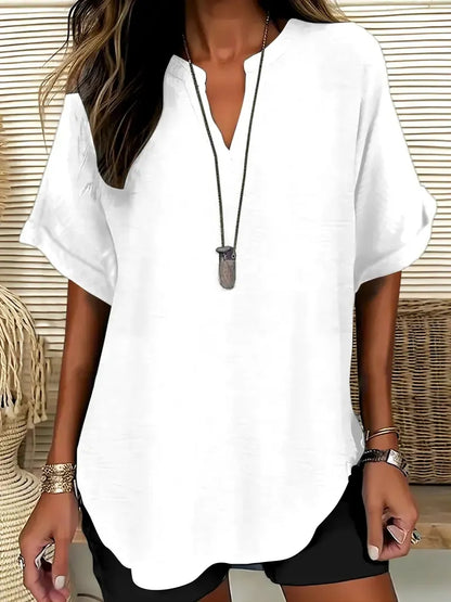 Women's Plain Short Sleeve Blouse
