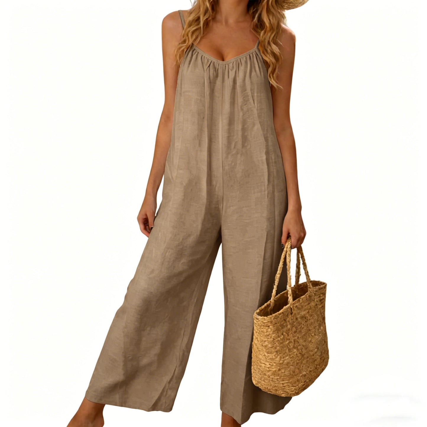 Women's Chic Basic Strappy Backless Spaghetti Strap Overalls