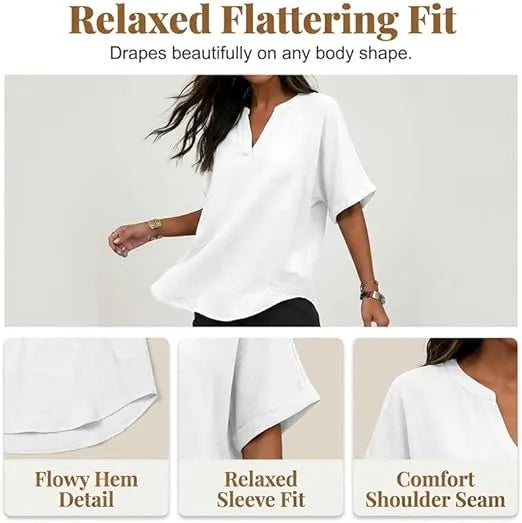 Women's Plain Short Sleeve Blouse
