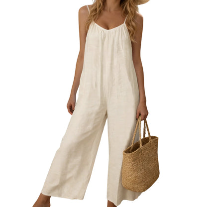 Women's Chic Basic Strappy Backless Spaghetti Strap Overalls