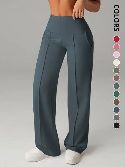 Women's  Wide Leg High Waist Sporty Casual Sweatpants with Pockets