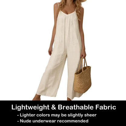 Women's Chic Basic Strappy Backless Spaghetti Strap Overalls
