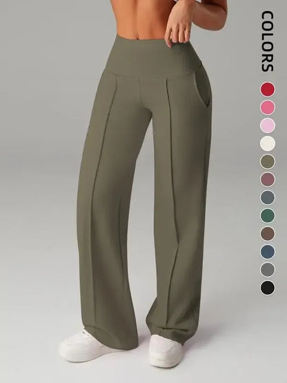 Women's  Wide Leg High Waist Sporty Casual Sweatpants with Pockets