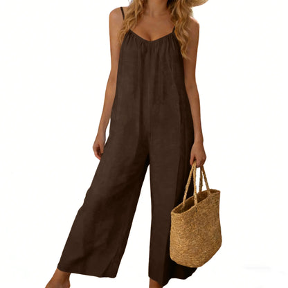 Women's Chic Basic Strappy Backless Spaghetti Strap Overalls