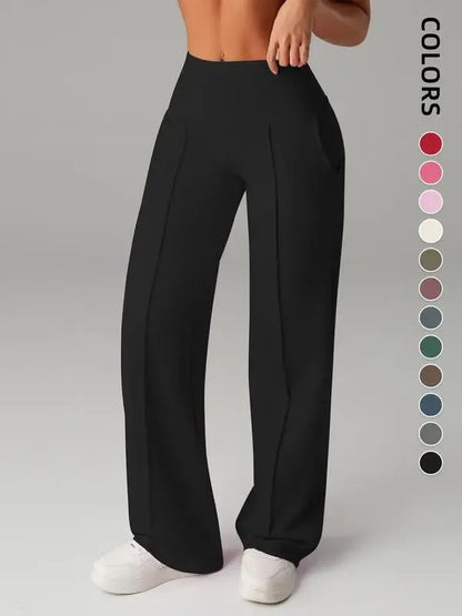 Women's  Wide Leg High Waist Sporty Casual Sweatpants with Pockets